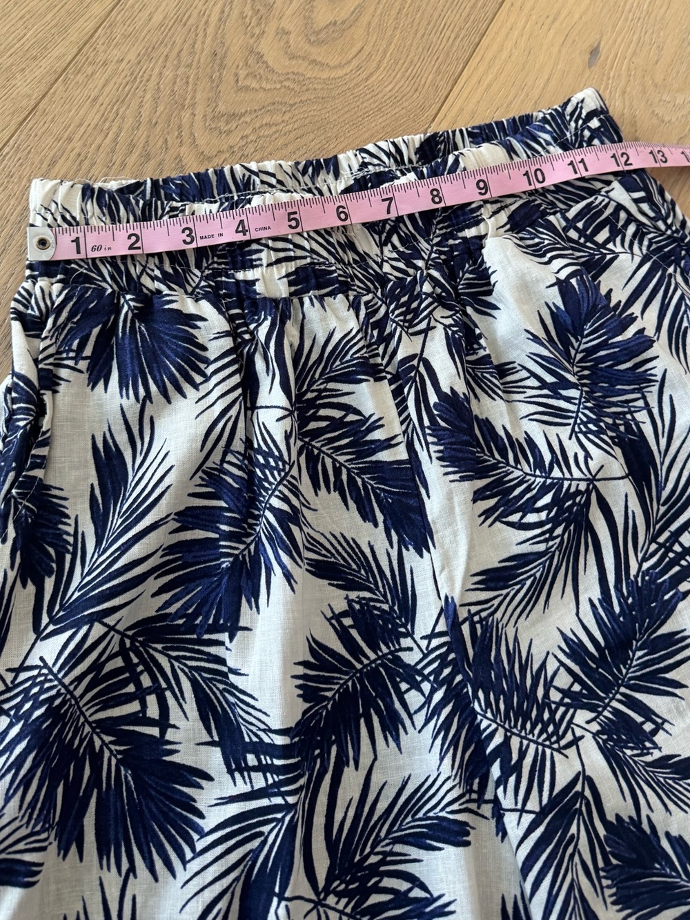 Panama Jack Linen Pants Palm Print Blue and Ivory Size Small - Picture 6 of 9